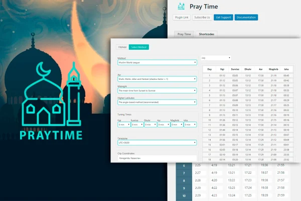TM Islamic Helper prayer times plugin banner