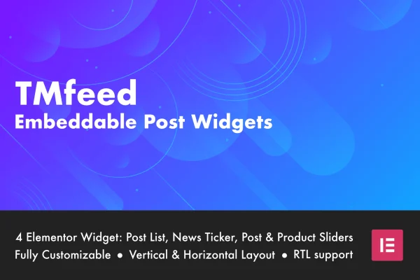 TMfeed embeddable post widgets for Elementor plugin banner