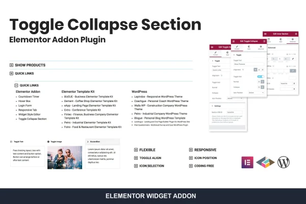 Toggle - Collapse Section For Elementor plugin banner