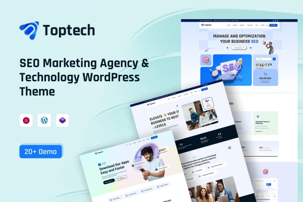 TopTech technology and IT solution WordPress theme preview