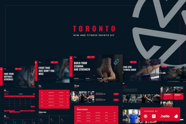 Toronto gym and fitness Elementor template kit preview