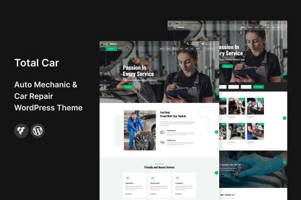 Total Car auto mechanic and car repair WordPress theme preview