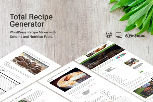 Total Recipe Generator for Elementor plugin banner