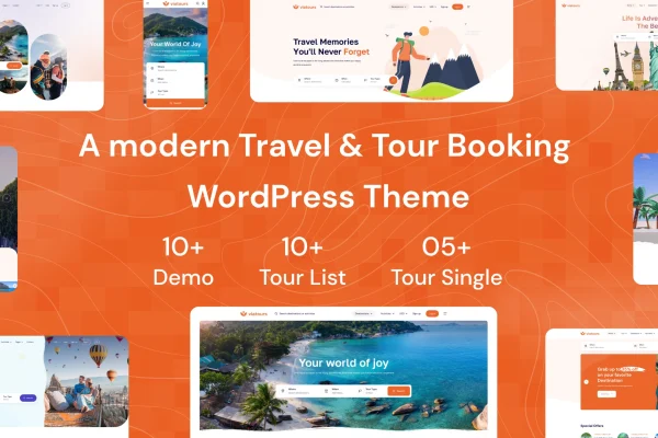 Tourio travel and tour booking WordPress theme preview