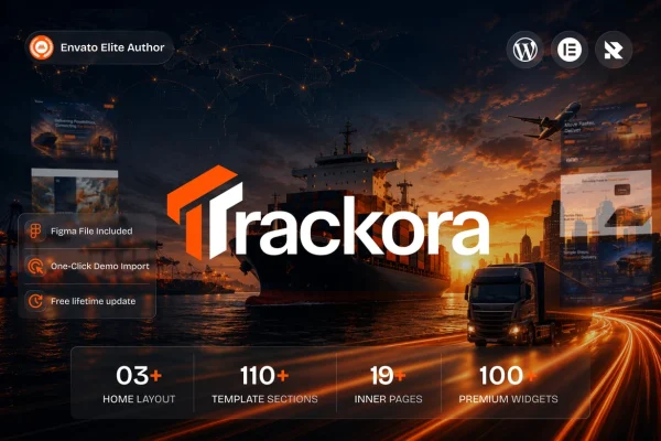 Trackora transportation and logistics WordPress theme preview