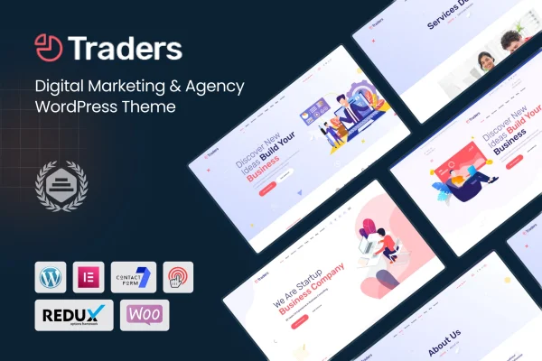 Traders digital marketing and agency WordPress theme preview