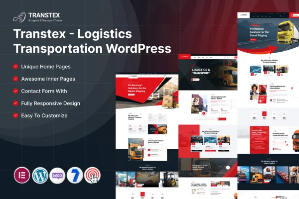 Transtex logistics and transportation WordPress theme preview