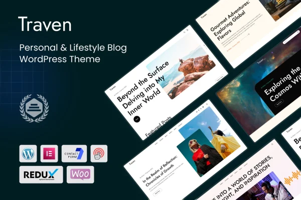 Traven personal and lifestyle blog WordPress theme preview