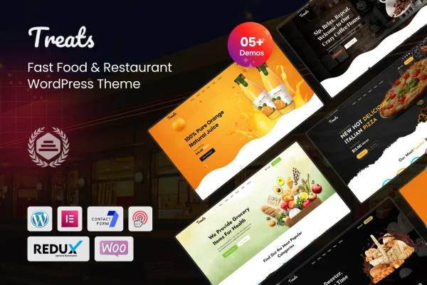Treats fast food and restaurant WordPress theme preview