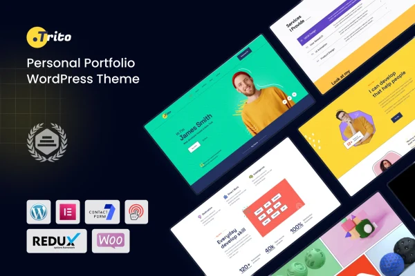 Trito personal portfolio WordPress theme preview