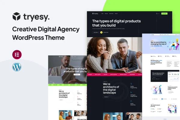 Tryesy creative digital agency WordPress theme preview
