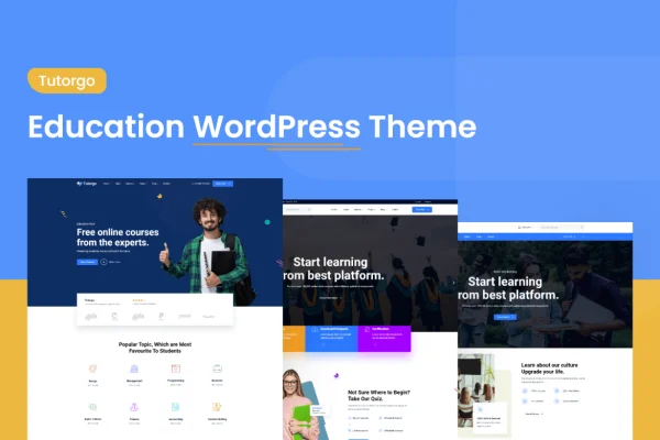 Tutorgo Theme online training and education WordPress theme preview
