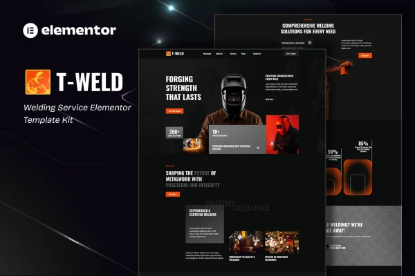 Tweld welding service Elementor template kit cover image