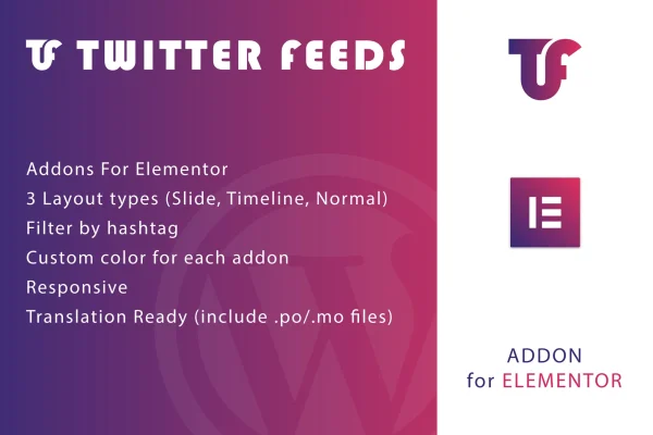 Twitter Feeds for Elementor plugin banner