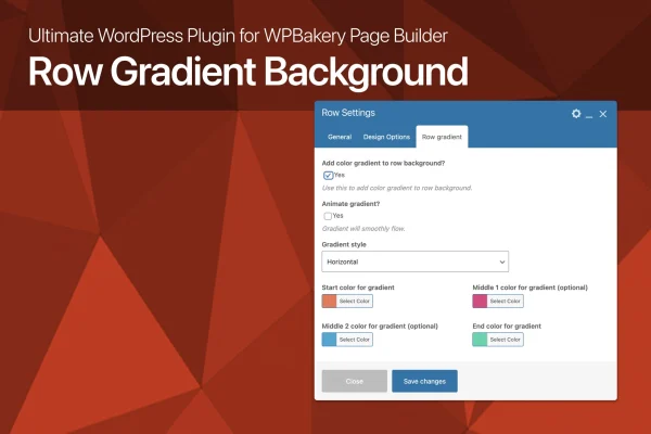 Ultimate Row Gradient Background for WPBakery Page Builder plugin banner with colorful gradient rows