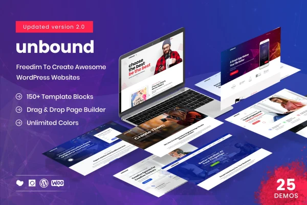Unbound business agency multipurpose WordPress theme banner