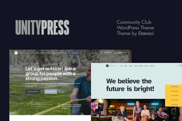 UnityPress community club WordPress theme preview