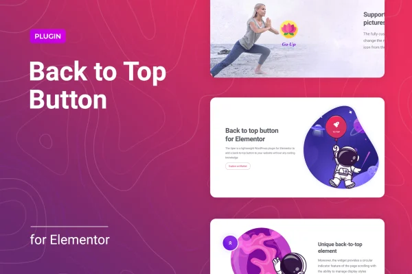 Uper for Elementor back to top button plugin banner