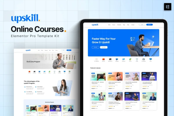 Upskill online course Elementor Pro template kit cover image