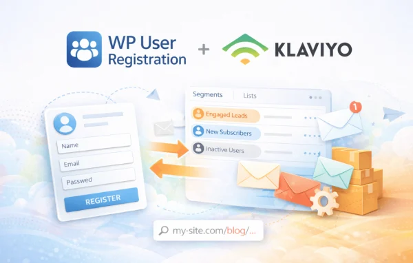 User Registration Klaviyo add-on banner by WPEverest