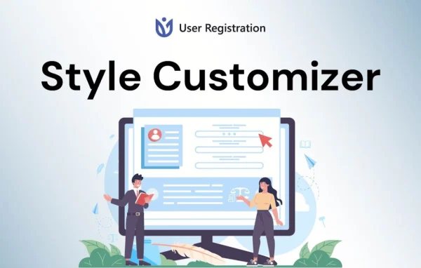 User Registration Style Customizer plugin banner showing a styled registration form