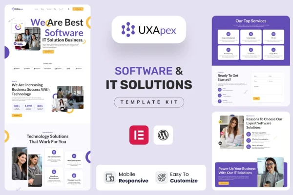 UXApex IT solutions and services company Elementor template kit preview