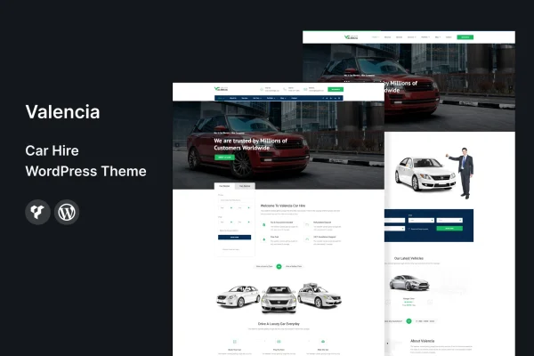 Valencia car hire WordPress theme preview