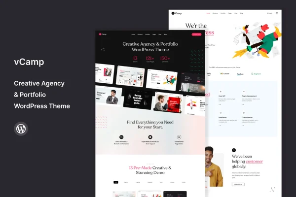 vCamp creative agency WordPress theme preview