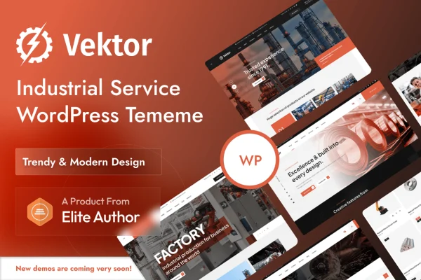 Vektor industrial service WordPress theme preview