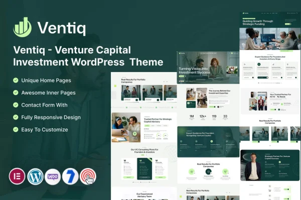 Ventiq capital and investment WordPress theme preview