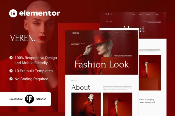 Veren model fashion and styling service Elementor kit cover image