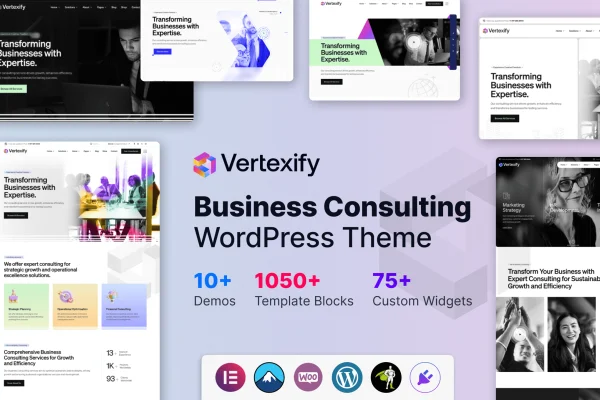 Vertexify business consulting WordPress theme preview
