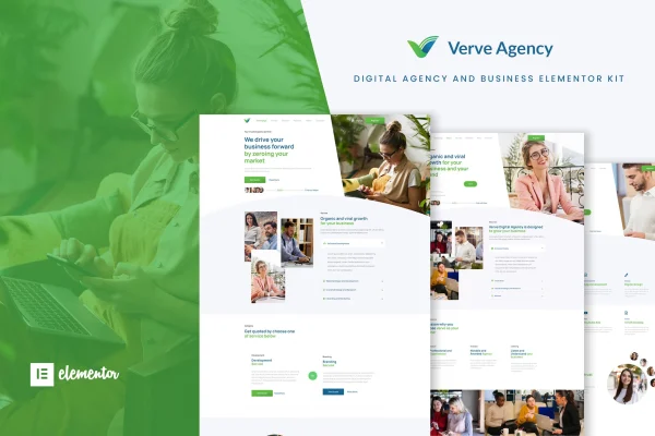Verve creative and business Elementor template kit preview