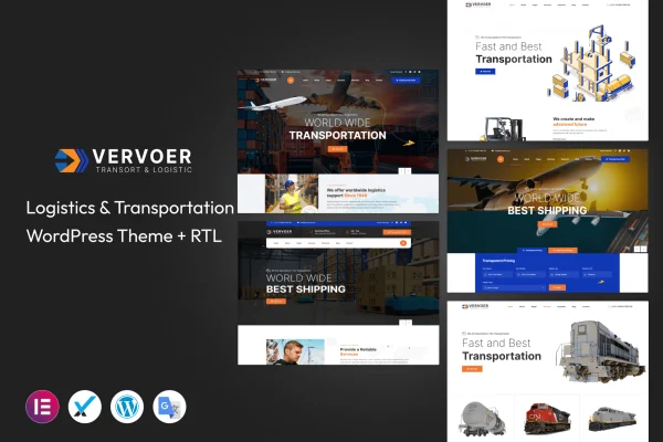 Vervoer logistics WordPress theme preview