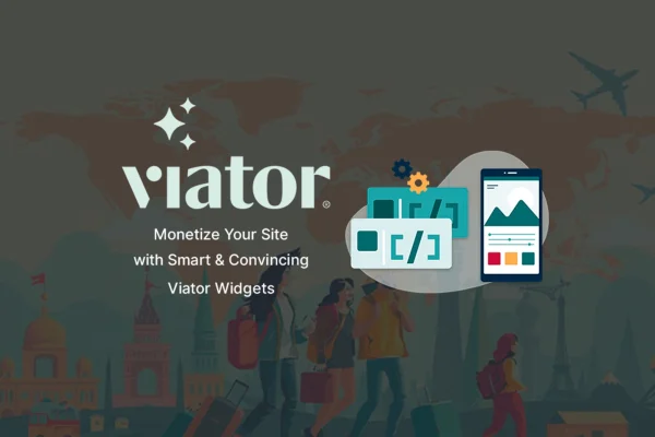 Viator Partners Widgets plugin banner showing travel tour widgets