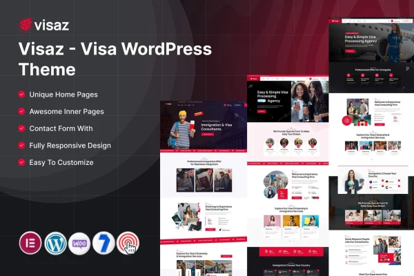 Visaz visa consultancy WordPress theme preview