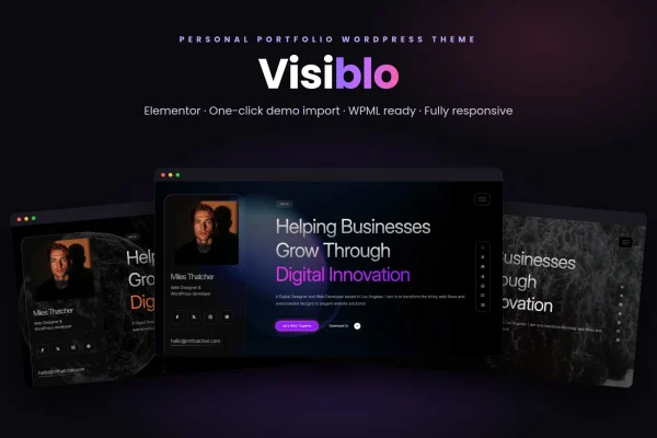 Visiblo personal portfolio WordPress theme preview