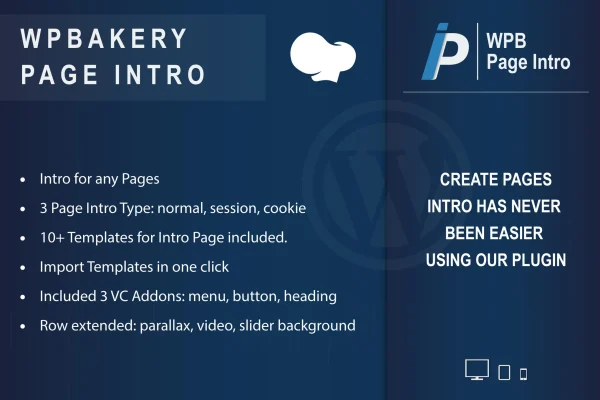 Visual Composer Page Intro plugin banner for WPBakery intro pages