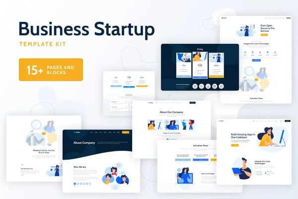 Vixus business startup Elementor template kit cover image