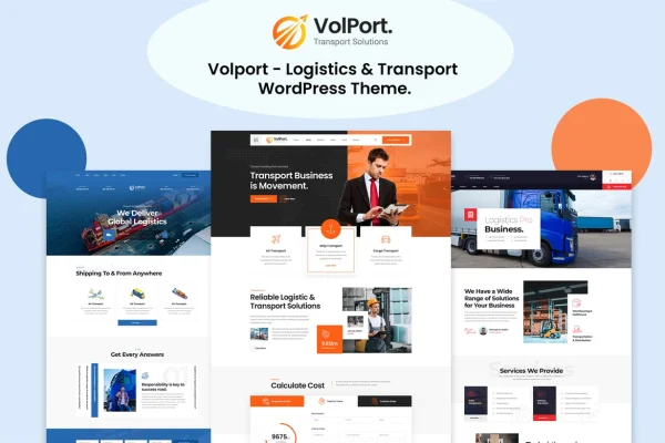 Volport Theme logistics and transport WordPress theme preview