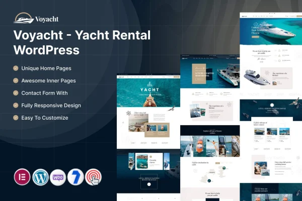 Voyacht yacht rental WordPress theme preview