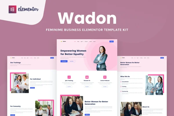 Wadon feminine business consultant Elementor template kit preview
