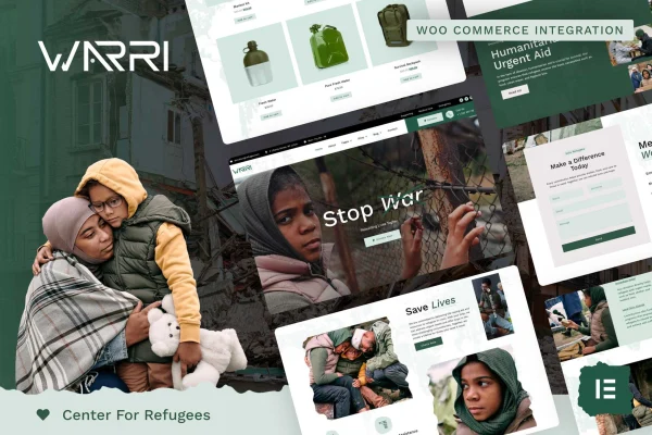 Warri refugee center Elementor Pro template kit preview