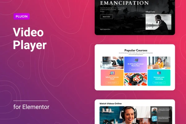 Watcher for Elementor video player plugin banner
