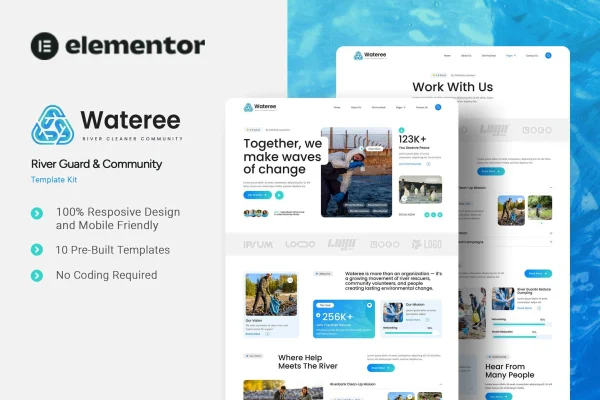 Wateree river guard and community Elementor template kit preview