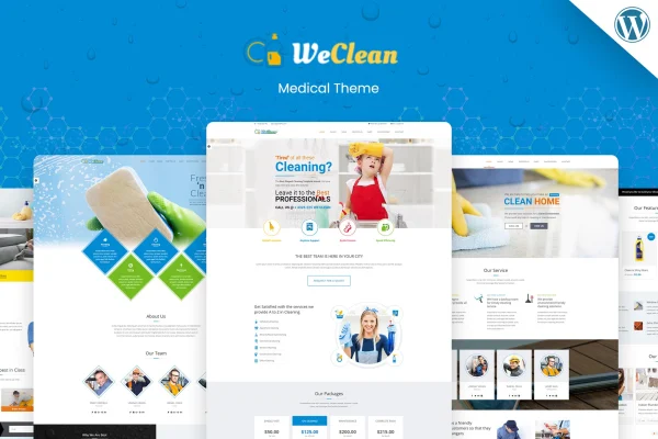 We Clean WordPress theme preview for a cleaning services business website