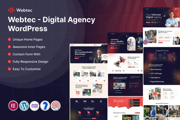 Webtec digital agency WordPress theme preview