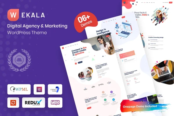 Wekala digital agency and marketing WordPress theme preview