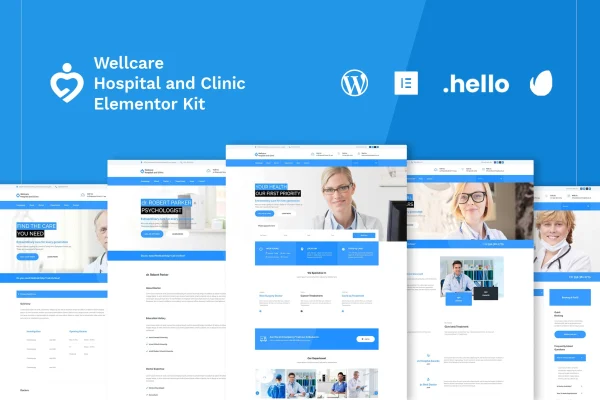 Wellcare hospital and clinic Elementor template kit preview