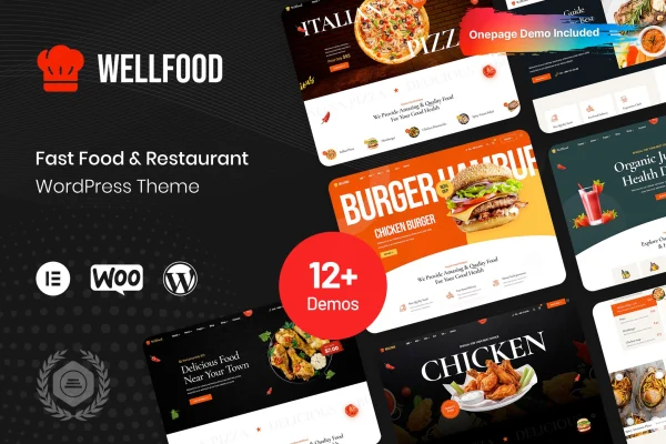 Wellfood fast food restaurant WordPress theme preview